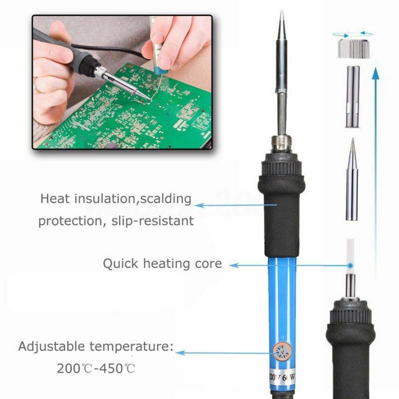 Electric Soldering Iron Gun Tool Kit 110V 60W Welding Desoldering Pump Tool