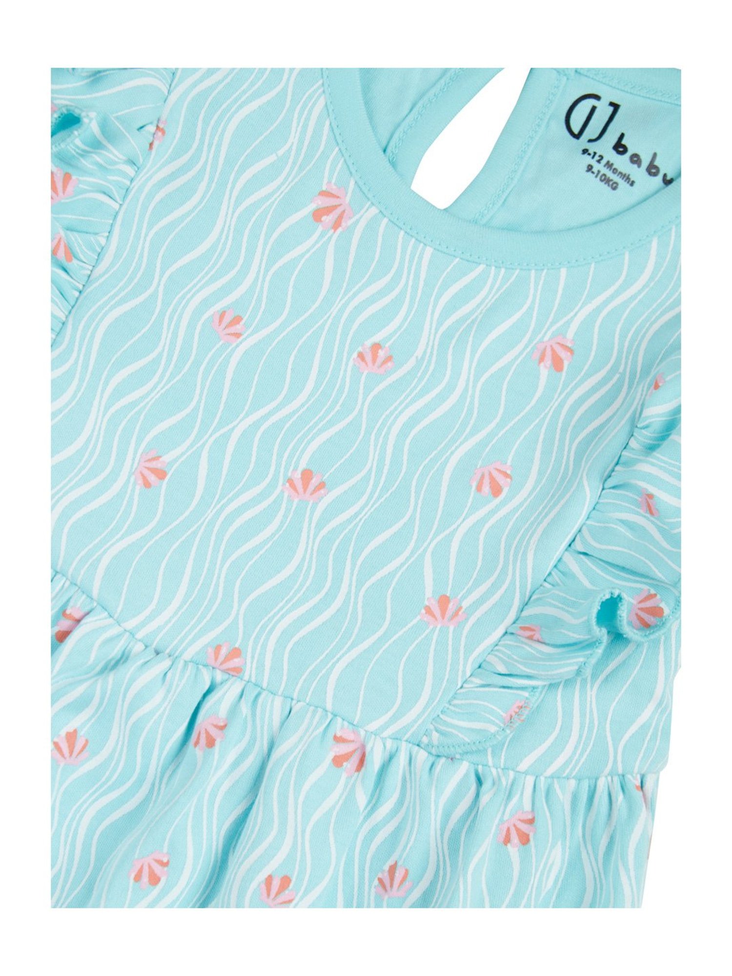 GJ baby  Blue Printed Dress with Bloomers
