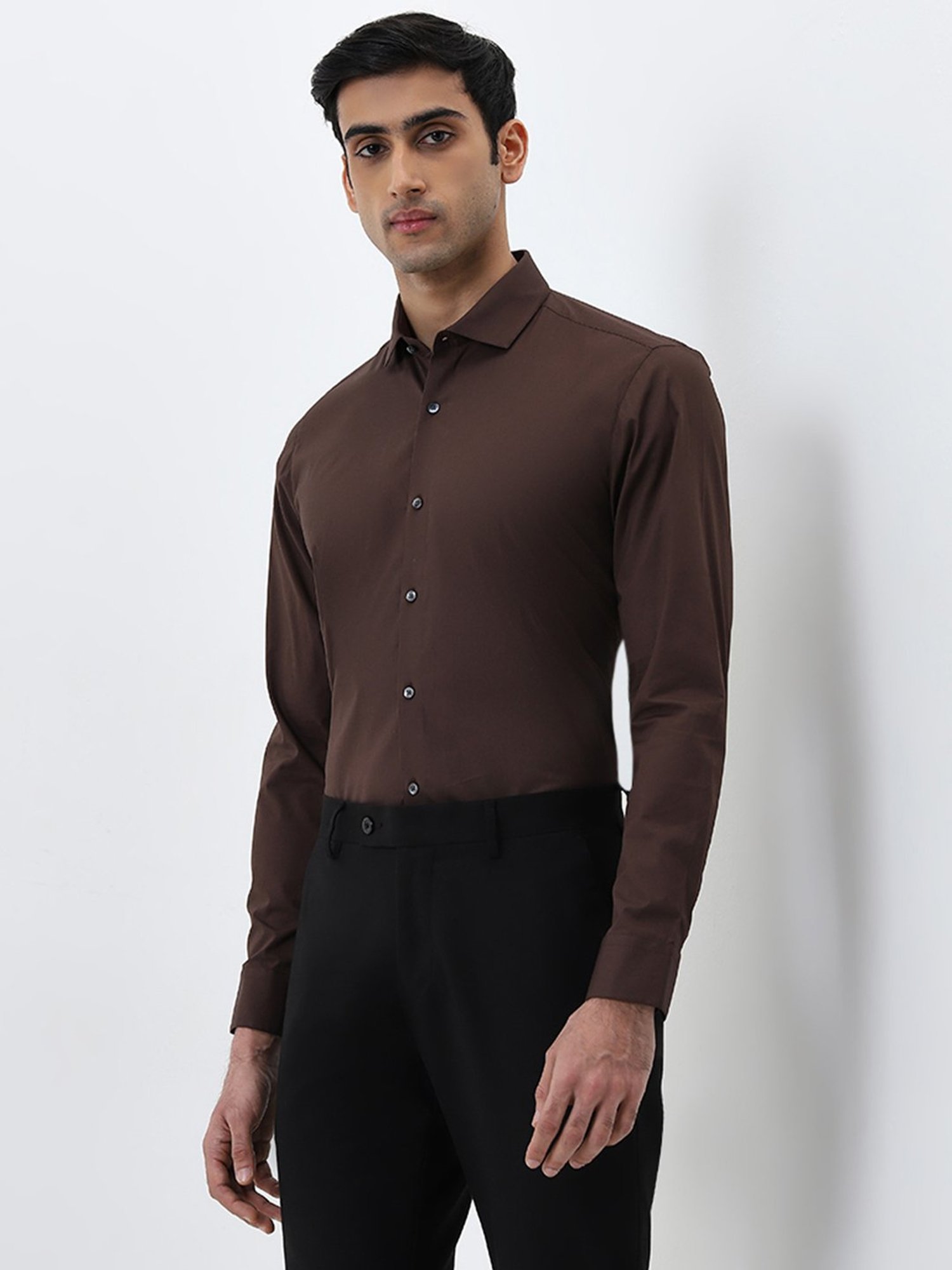 Arrow Sport Dark Green Cotton Slim Fit Shirt