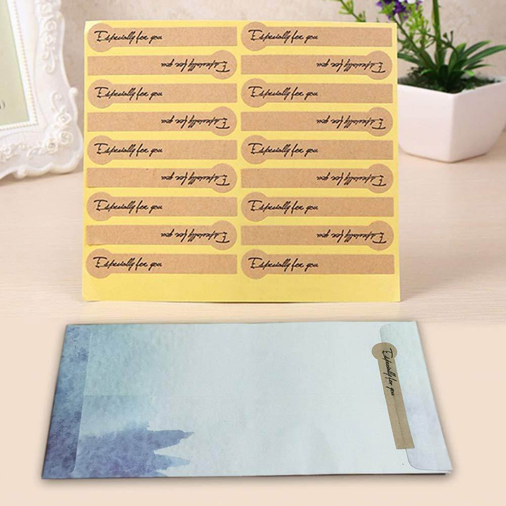 Letter Writing Stationery Paper and Envelopes Set, Ink Painting Design Assorted Color (32 Pcs Stationery Paper + 32 Pcs Envelopes)