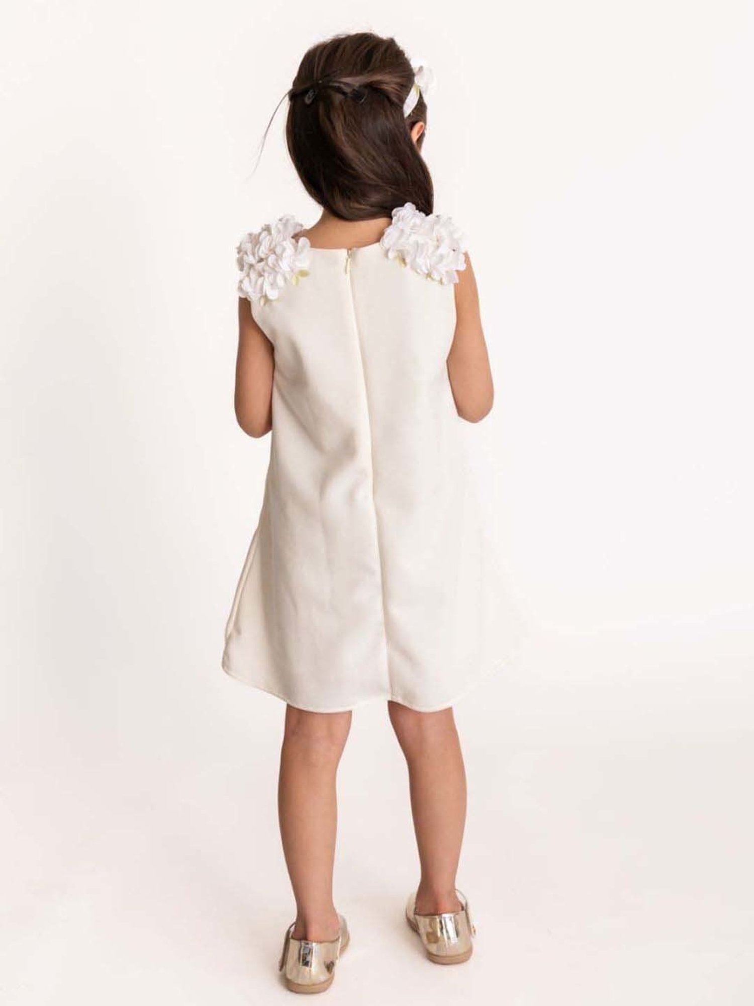 A Little Fable Off-White Applique Dress