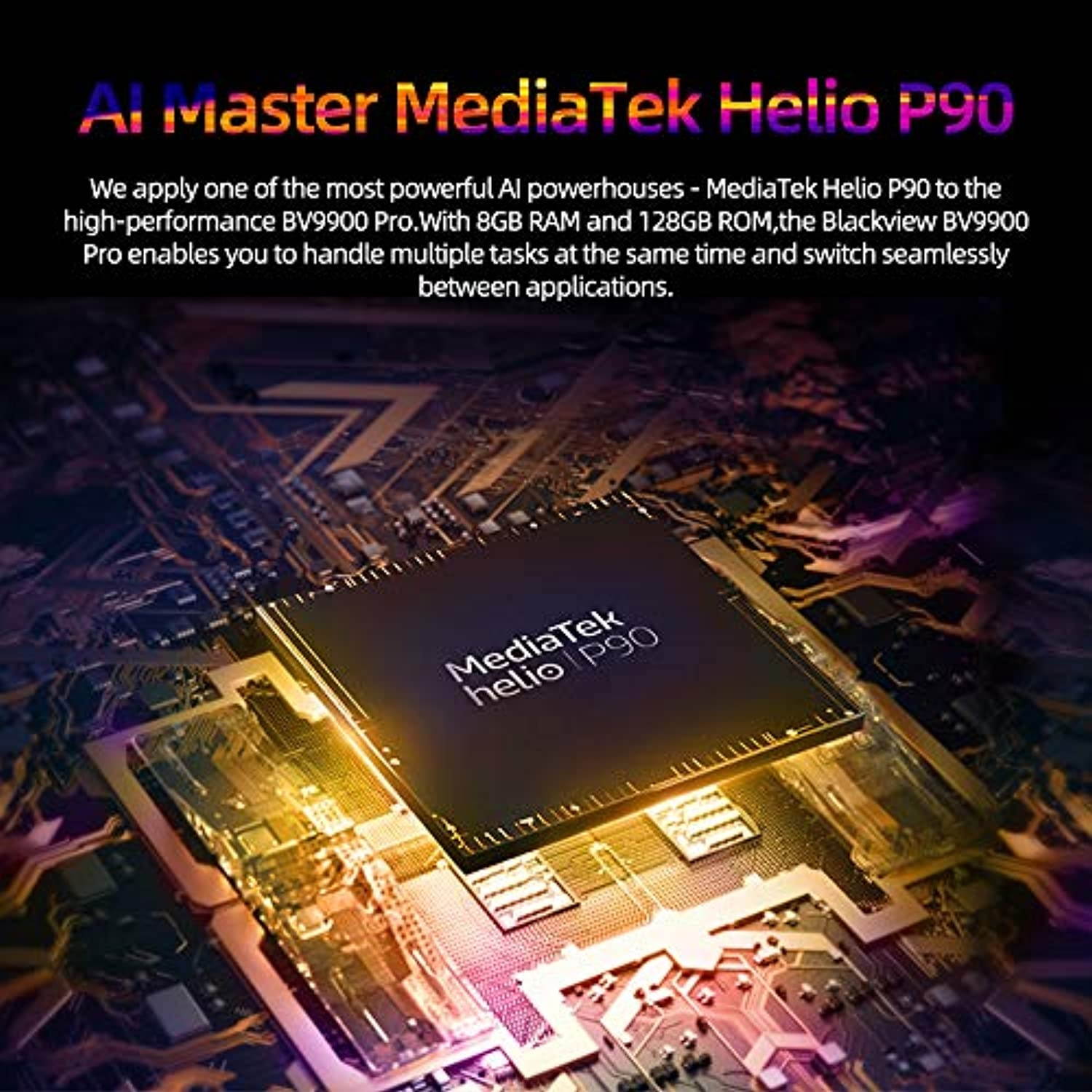 Rugged Smartphone,Blackview BV9900 Pro Helio P90 8GB+128GB Rugged Unlocked Phones with Thermal Imaging 48MP+16MP,5.84" FHD+ Display 4G Global LTE GSM AT and T T-Mobile IP68 - Grey (BOS-BV9900Pro-Grey)