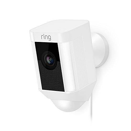 Ring Indoor/Outdoor 1080HD Wired Security Camera with LED Spotlight, White