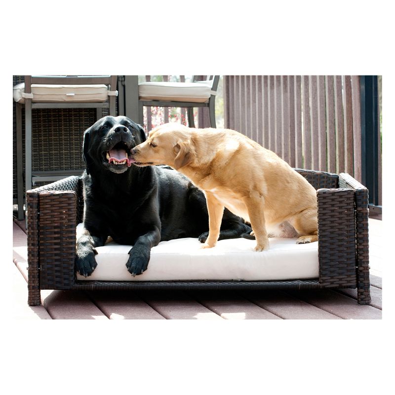 Iconic Beds for Dogs and Cats - Rattan Rectangular Sofa - Brown