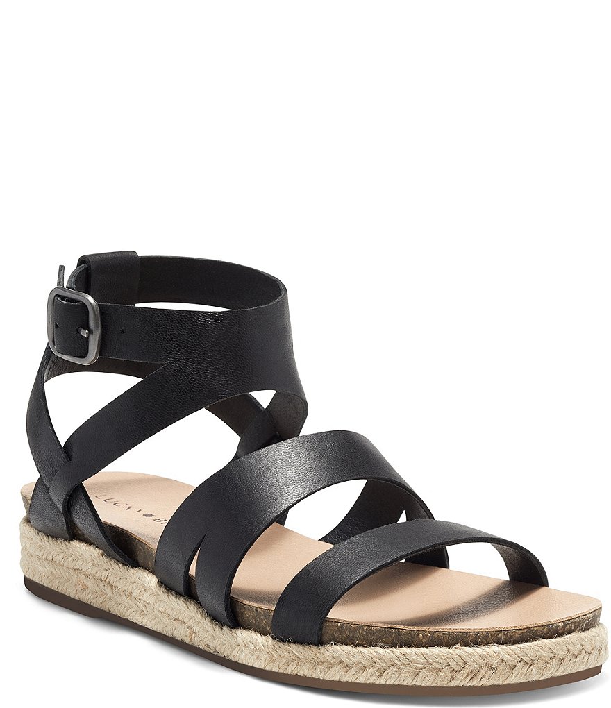 Lucky Brand Glaina Leather Espadrille Sandals