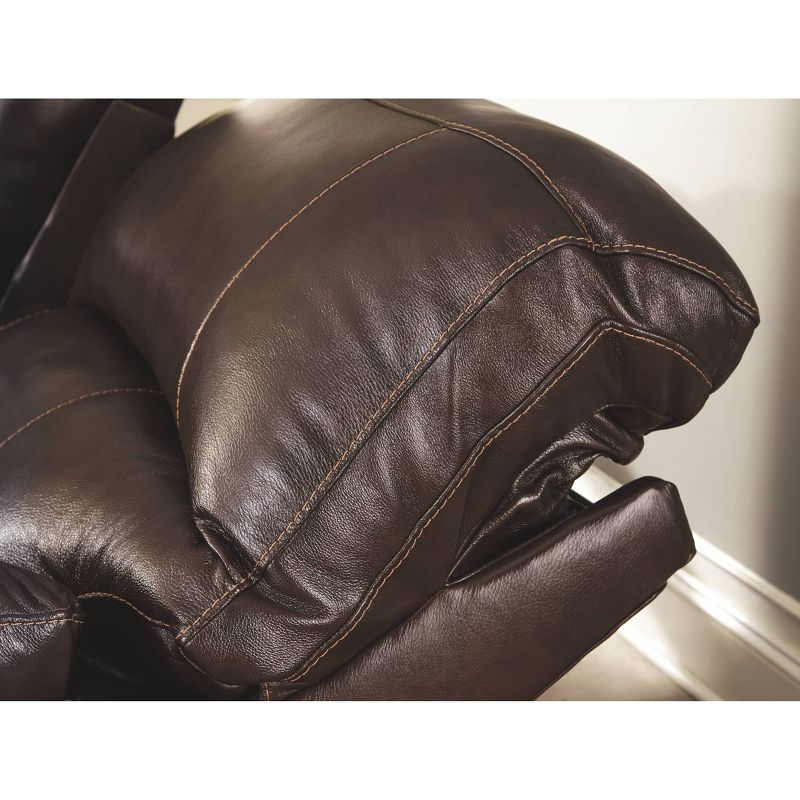 Hallstrung Power Reclining Loveseat with Console/Adjustable Headrest Chocolate Brown - Signature Design by Ashley