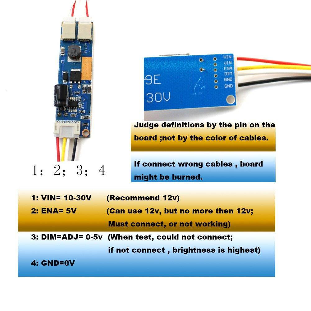 Highlight 10-24'' Dimable LED Backlight Lamps Update Kit Adjustable Light Board +2 LED Strips for LCD Monitor