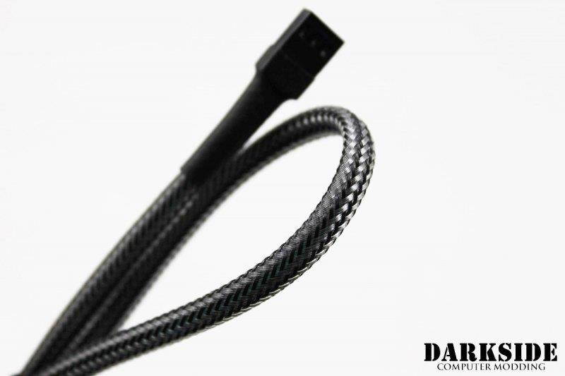 Darkside 3-Pin 30cm (12") M/F Fan Sleeved Cable - Graphite Metallic (DS-0241)