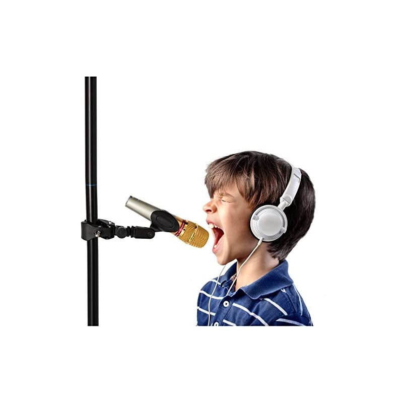 Mic Clamp Microphone Stand Grip Mount with Clip Holder