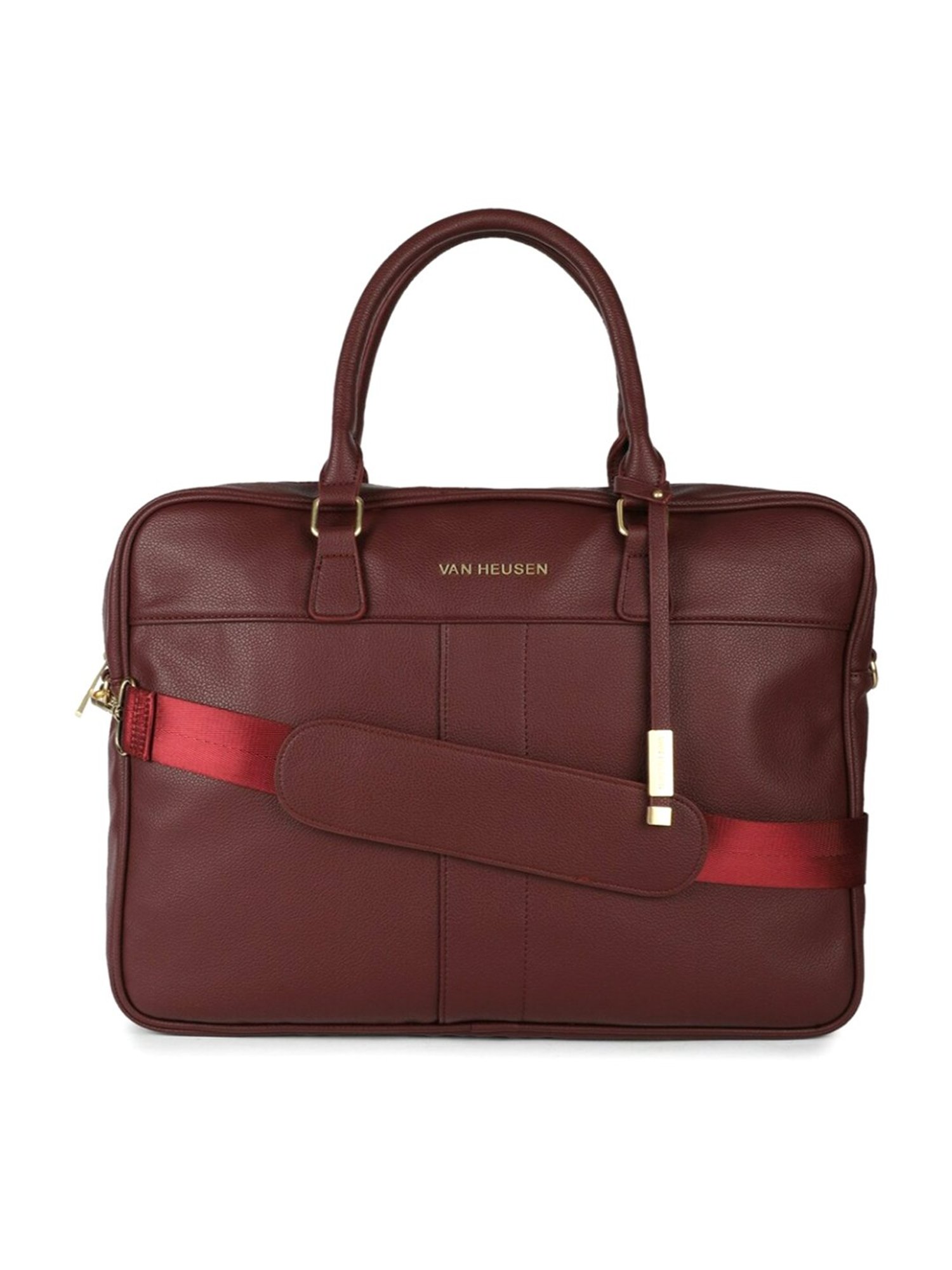 Van Heusen Brown Solid Handbag