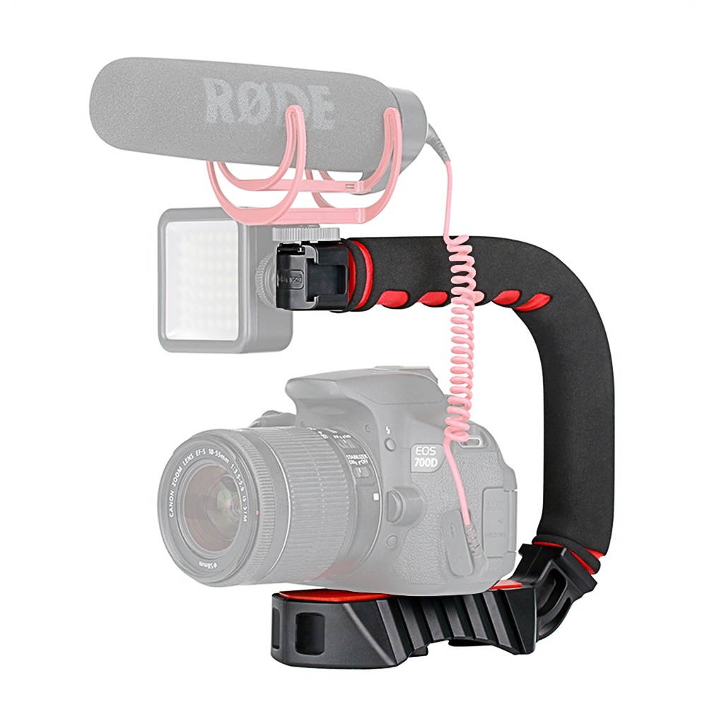 Ulanzi U-Grip PRO U Shape Bracket Video Handle Handheld Stabilizer Grip Holder with 1/4 Inch Screw Cold Shoe Mount for DSLR SLR Camera DV Camcorder