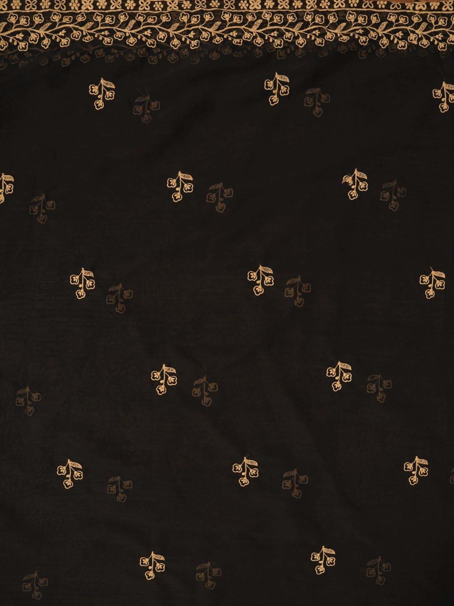 Jaipur Kurti Black Embroidered Unstitched Dress Material