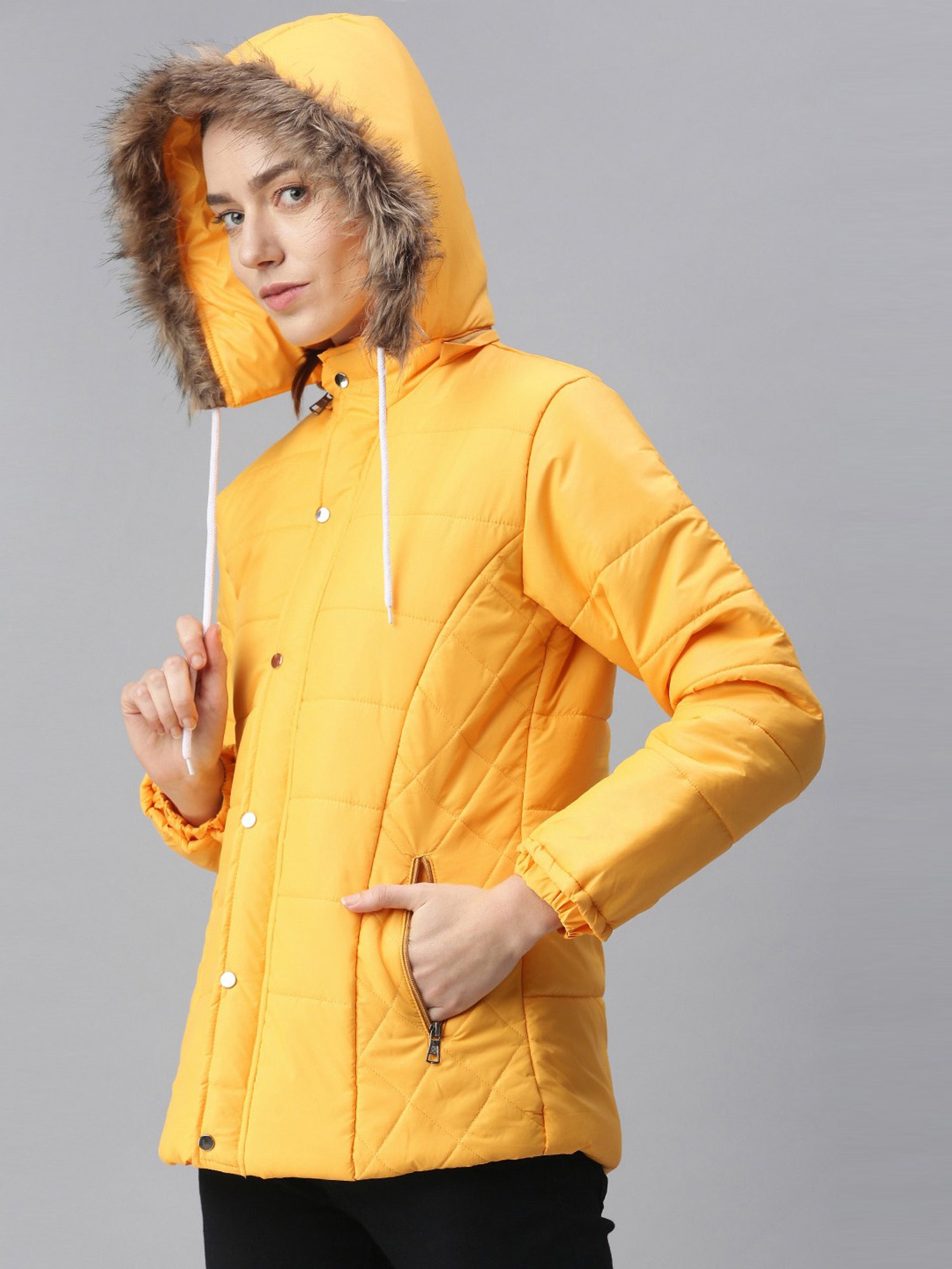 VOXATI Yellow Regular Fit Jacket