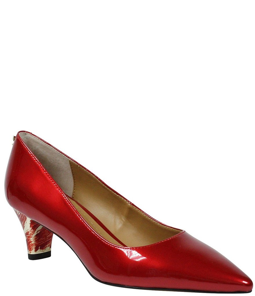 J. Renee Asilah Patent Kitten Heel Pumps