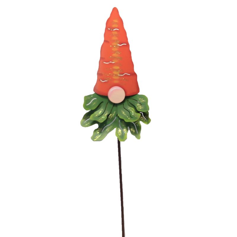 Home & Garden 26.5" Carrot Gnome Stake Easter Round Top Collection  -  Decorative Garden Stakes