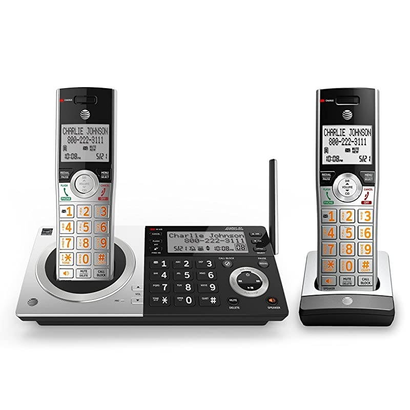 CL83207 DECT 60 Expandable Cordless Phone with Smart Call Blocker SilverBlack with 2 Handsets
