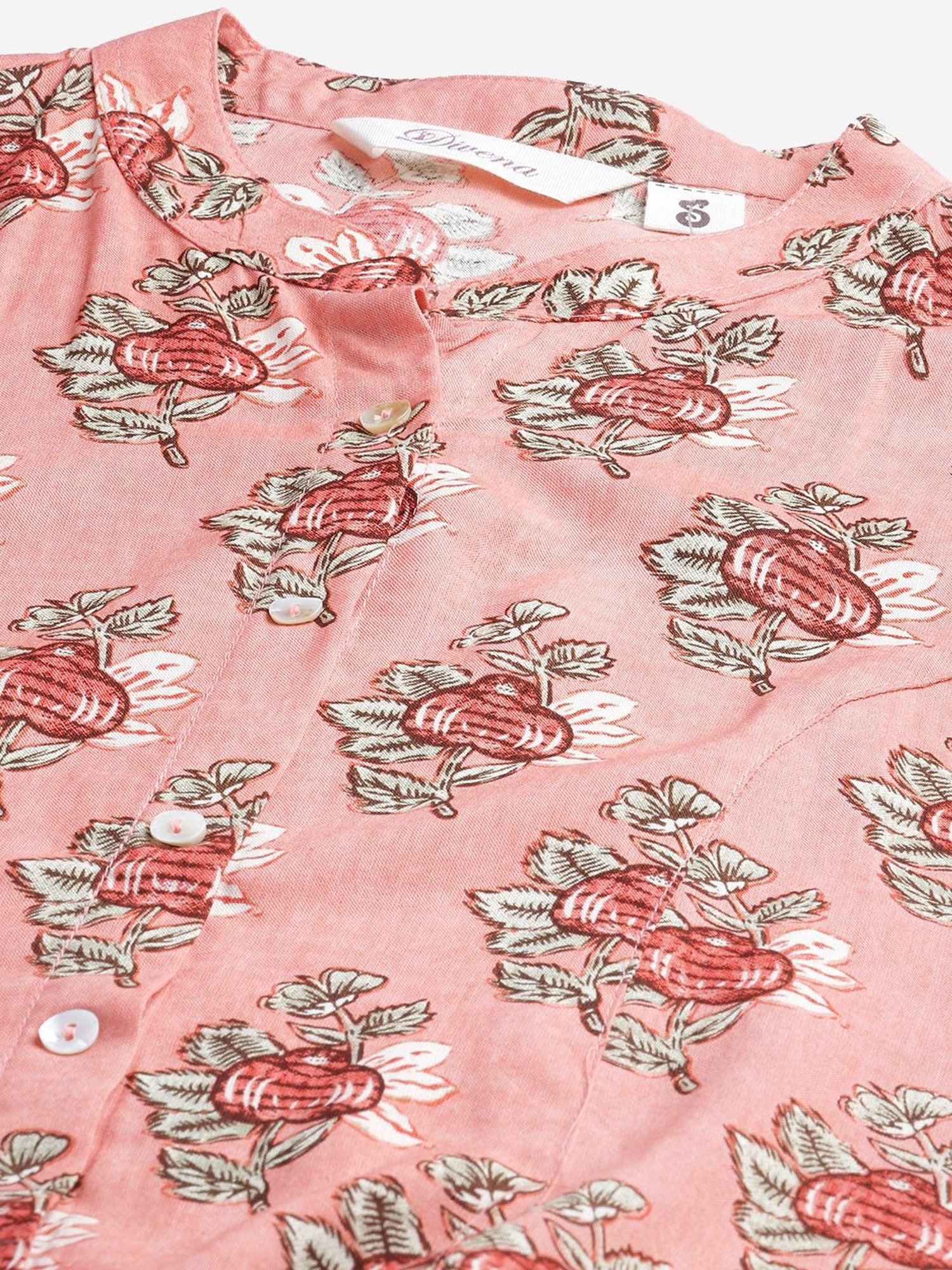 Divena Cotton Peach Floral Top