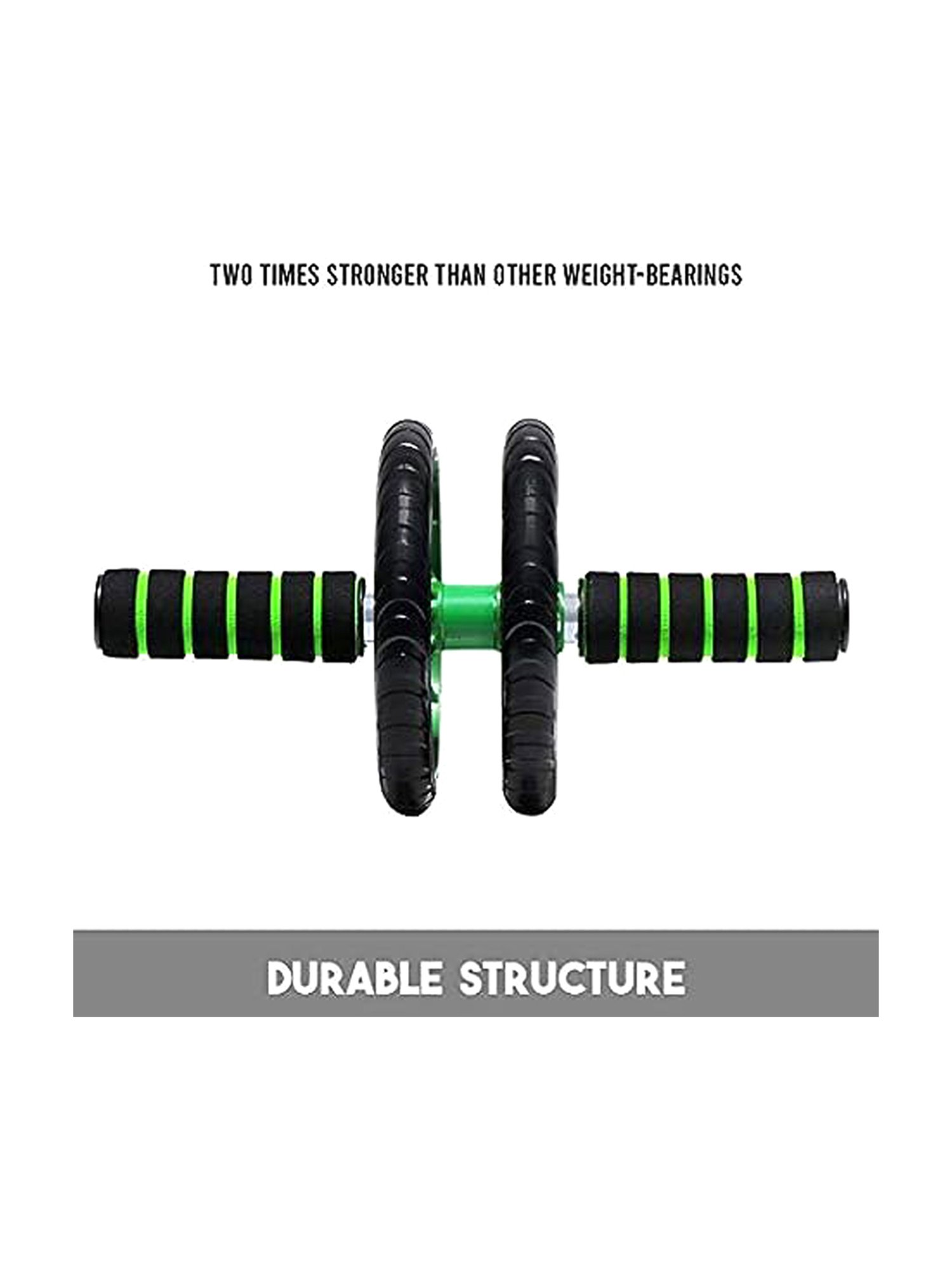 PAXMAX 2 Wheel Anti Skid Total Body AB Roller Exerciser for Abdominal Stomach (Green)