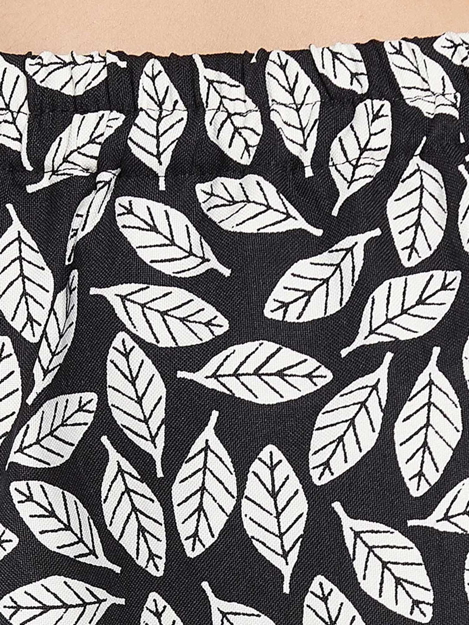 Clovia Black Printed Shirt With Shorts