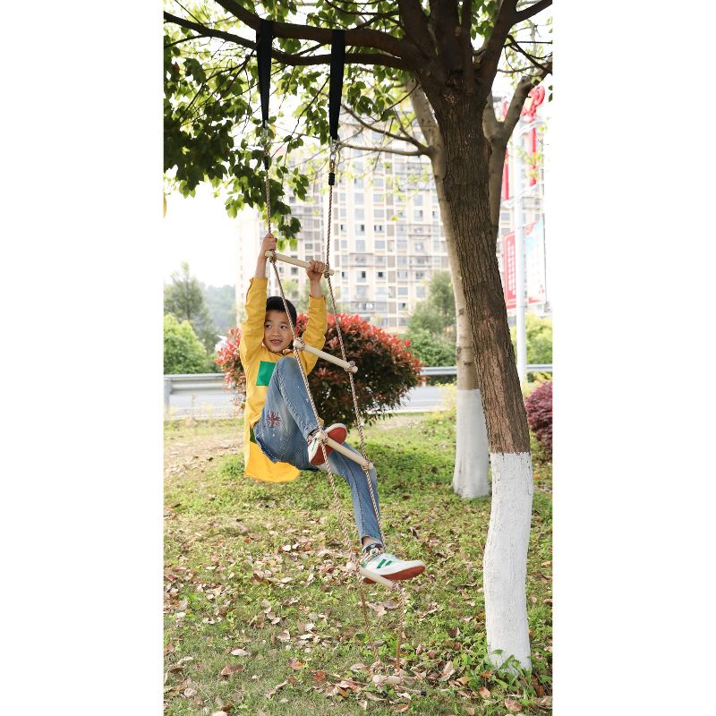 PLAYBERG 5 Step Climbing Wooden Rope Ladder