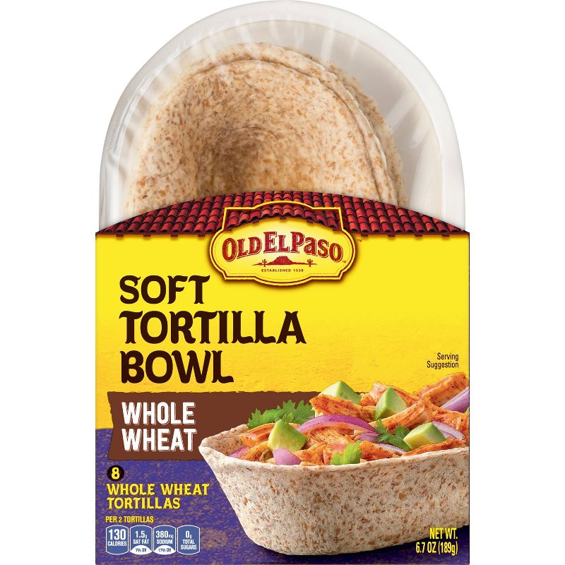 Old El Paso Whole Wheat Soft Tortilla Bowls - 6.7oz/8ct