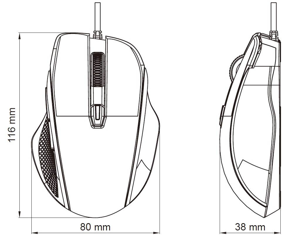 Perixx MX-1100 Programmable Gaming Mouse - Avago ADNS 3050 Optical sensor - 8 programmable buttons