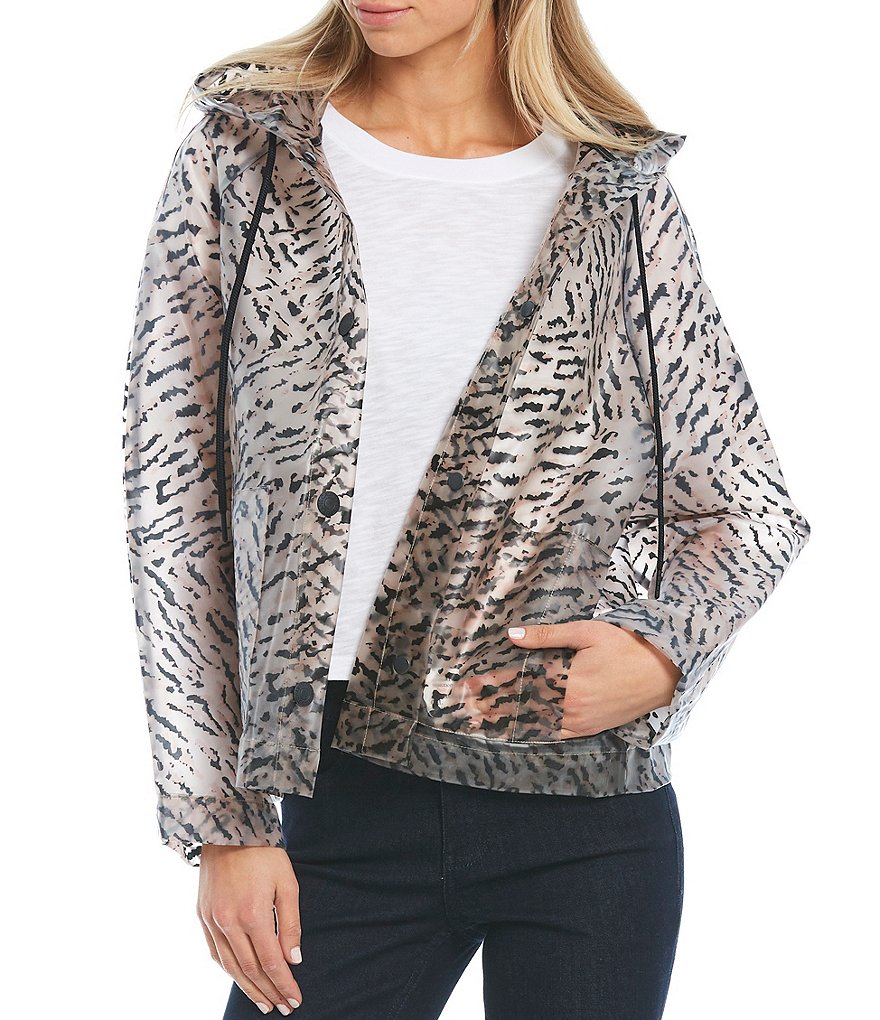 Joules Golightly Gold Bee Print Waterproof Packaway Hooded Rain Jacket