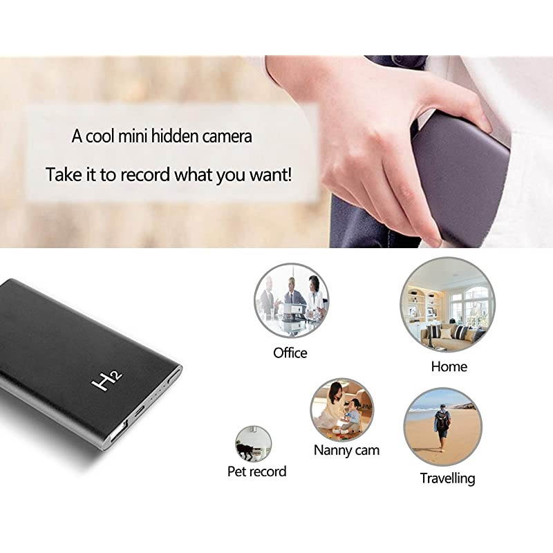 HD 1080P 5000mAh Portable Hidden Power Bank Camera Nanny Cam 10 Hours Continuous Video Recording Perfect Mini Security Spy Camera for Home and Office and Outdoor No WiFi Function