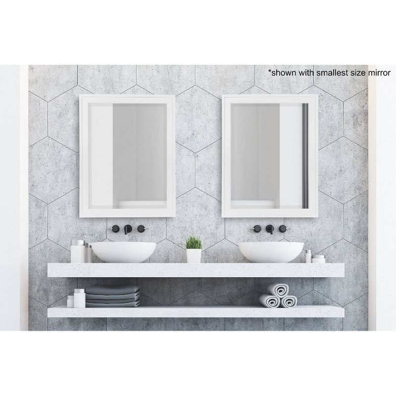 21.5" x 27.5" Bosc Rectangle Wall Mirror White - DesignOvation