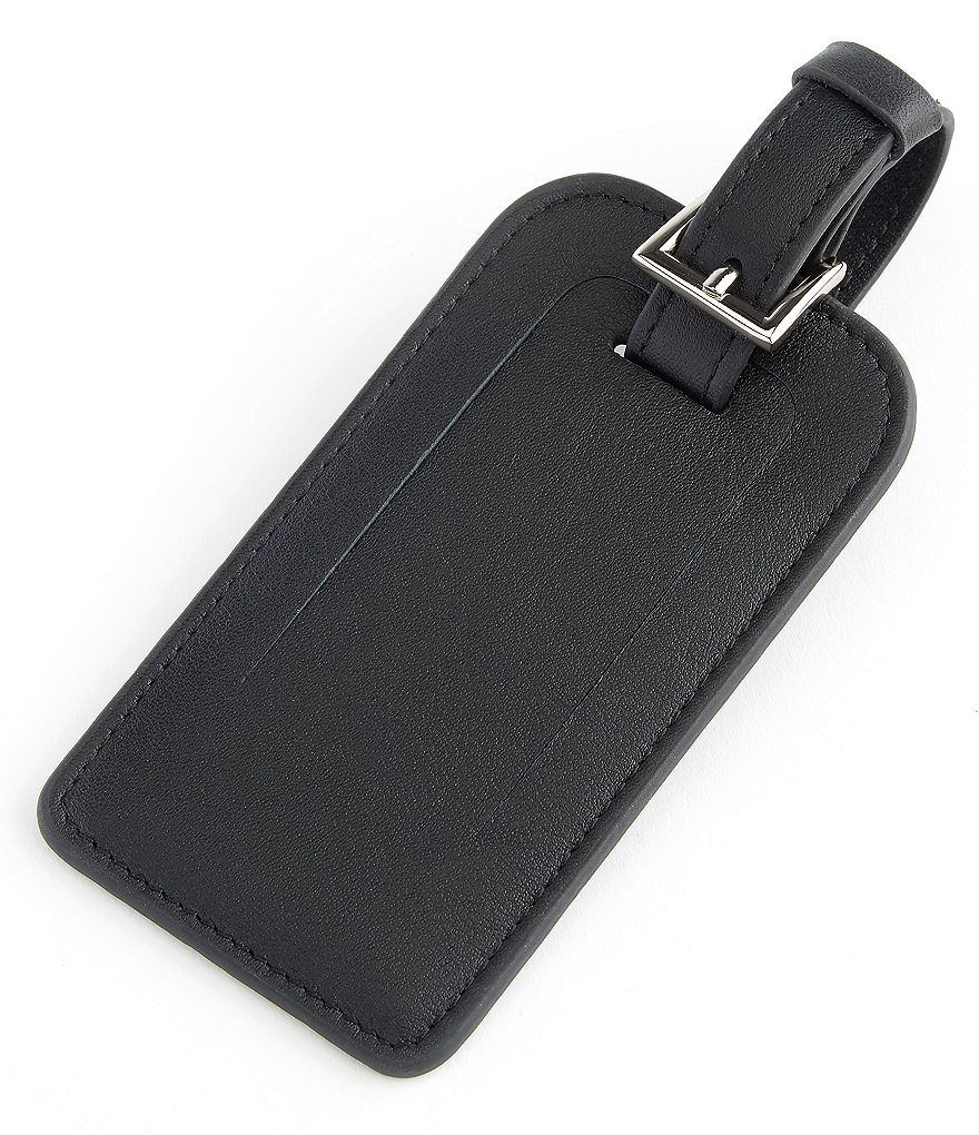 ROYCE New York Leather Luggage Tag with Silver Hardware