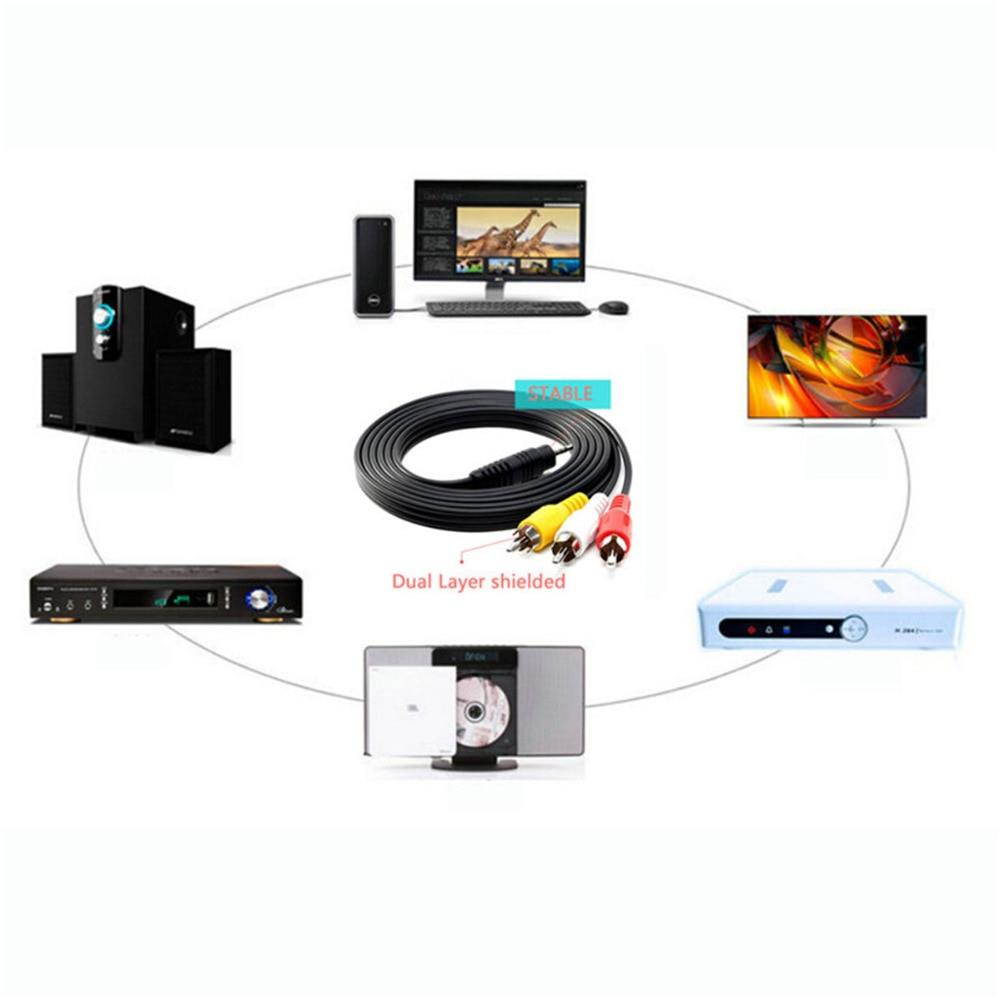 1.5M 3.5mm Jack Plug Male to 3 RCA Adapter to RCA Male Audio Video High Quality AV Cable Wire Cord for Android tv box DVD Player