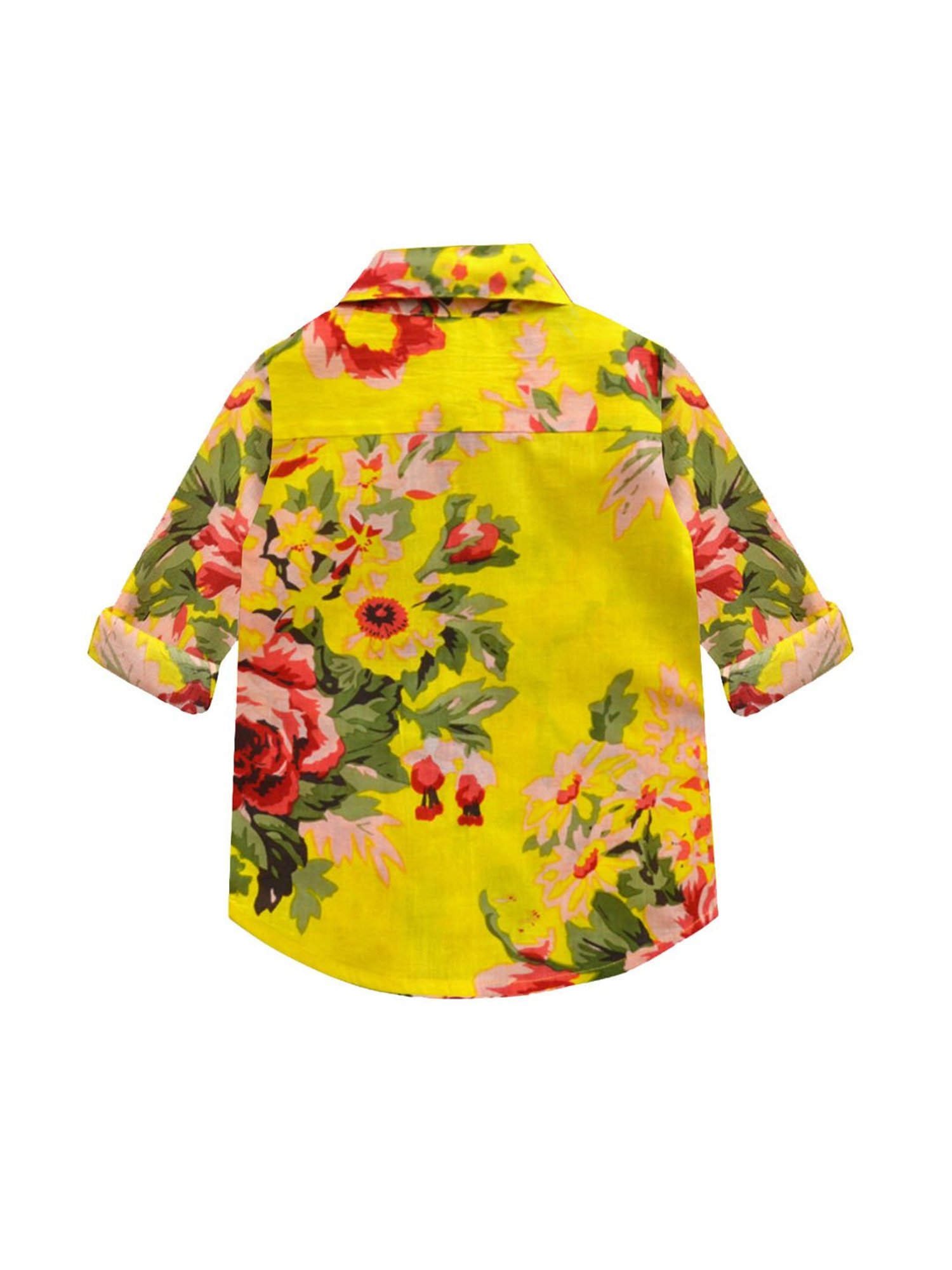 A.T.U.N. Yellow Floral Print Full Sleeves Shirt