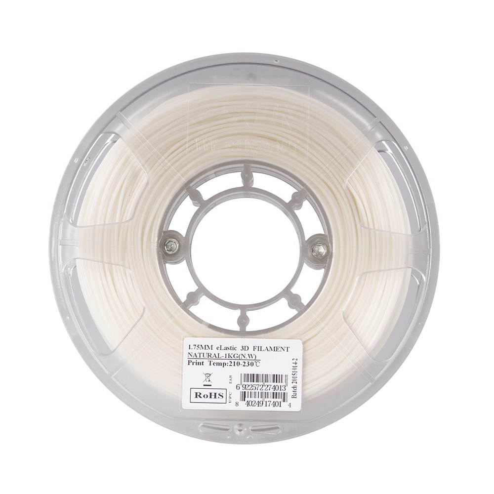eSUN eLastic TPE 85A 1.75mm Flexible 3D Printer Filament Natural White Material Refills 1kg (2.2lbs) Spool Consumables