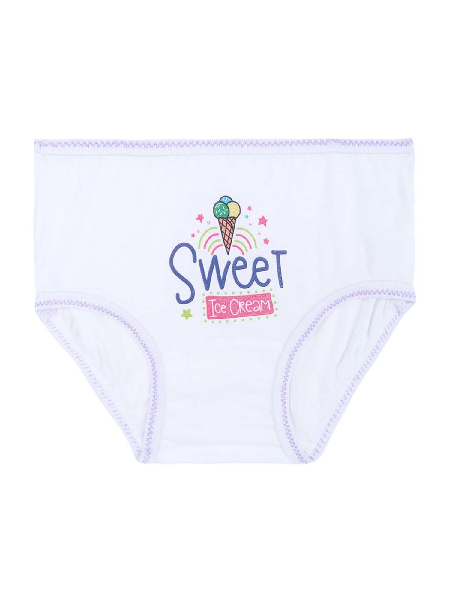 Dyca Kids White Cotton Printed Panties (Pack of 6)