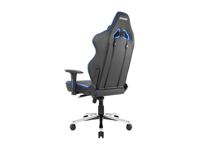AKRacing Master Series MAX PU Leather Gaming Chair, 4D Adjustable Armrests, 180 Degrees Recline - Black/Blue (AK-MAX-BK/BL)