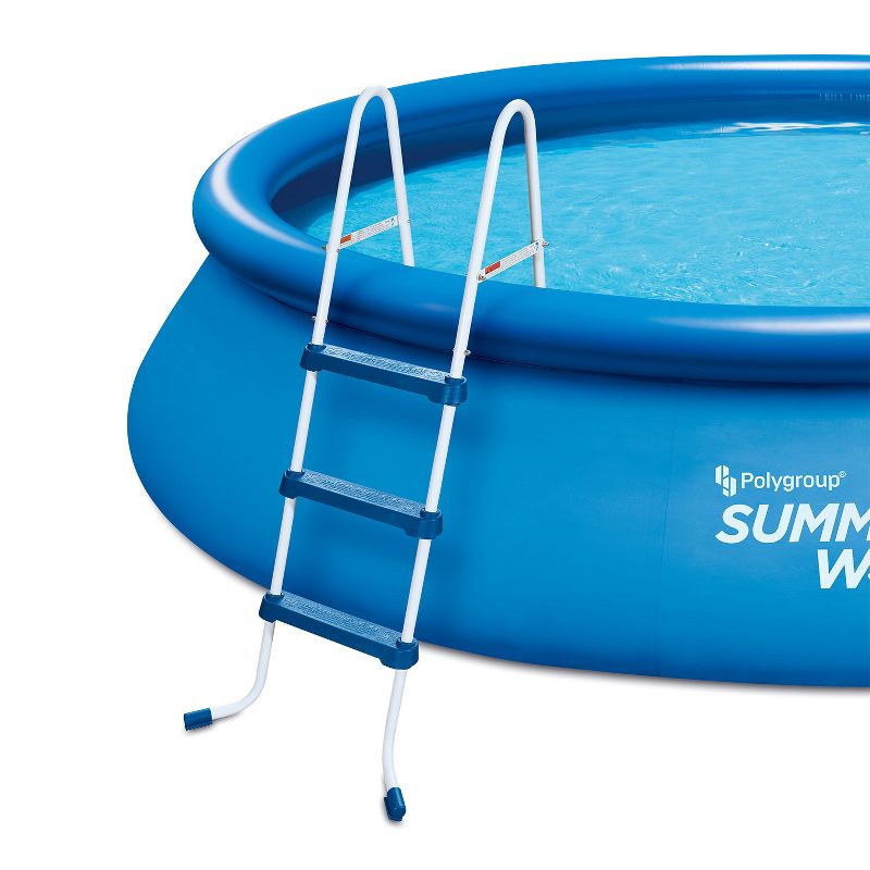 Summer Waves 42 Inch SureStep 3 Step Heavy Duty Steel Outdoor Above Ground Swimming Pool Ladder