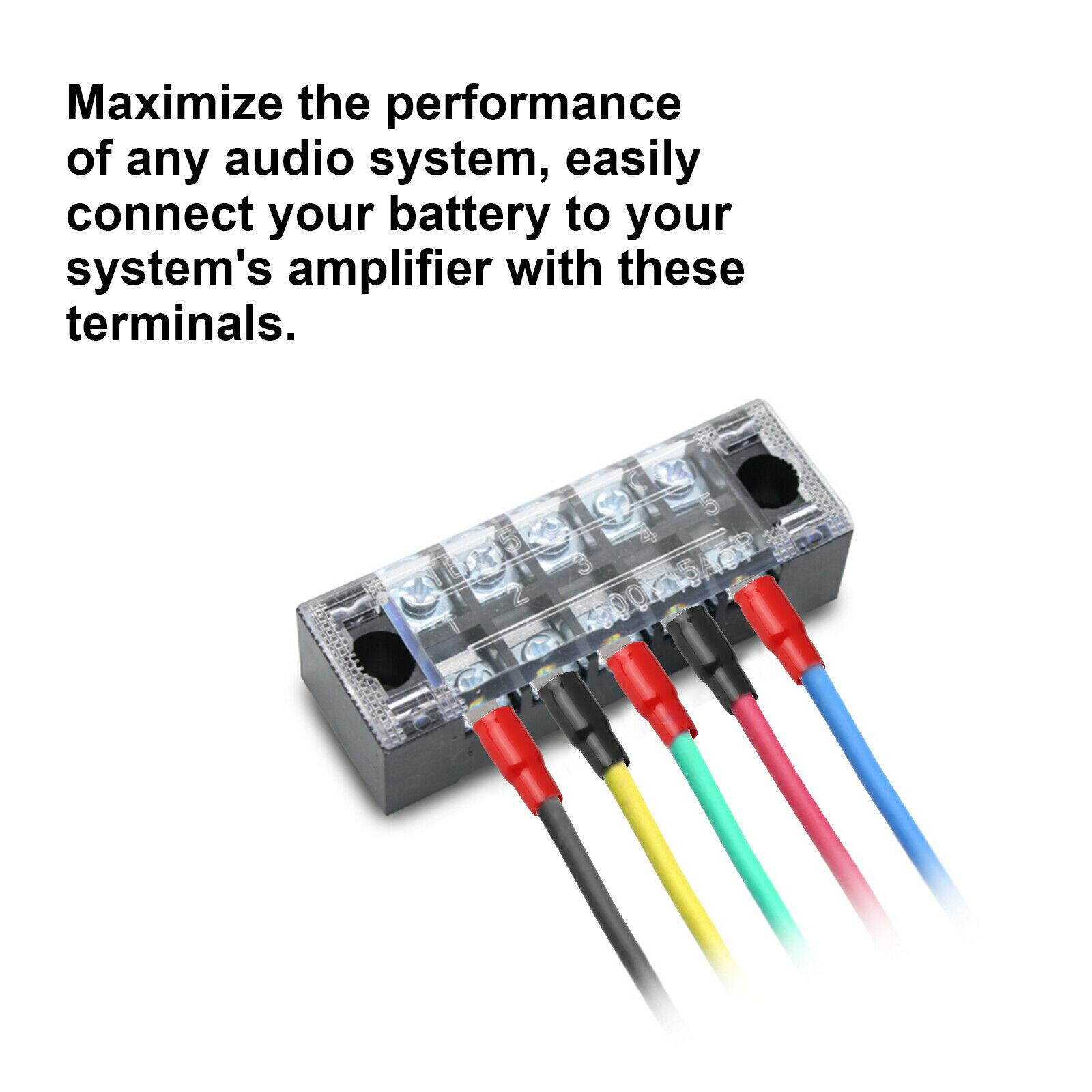 20Pack 4 Gauge Ring Terminal for 4 AWG Wire Crimp Cable Red Black Boots 5/16