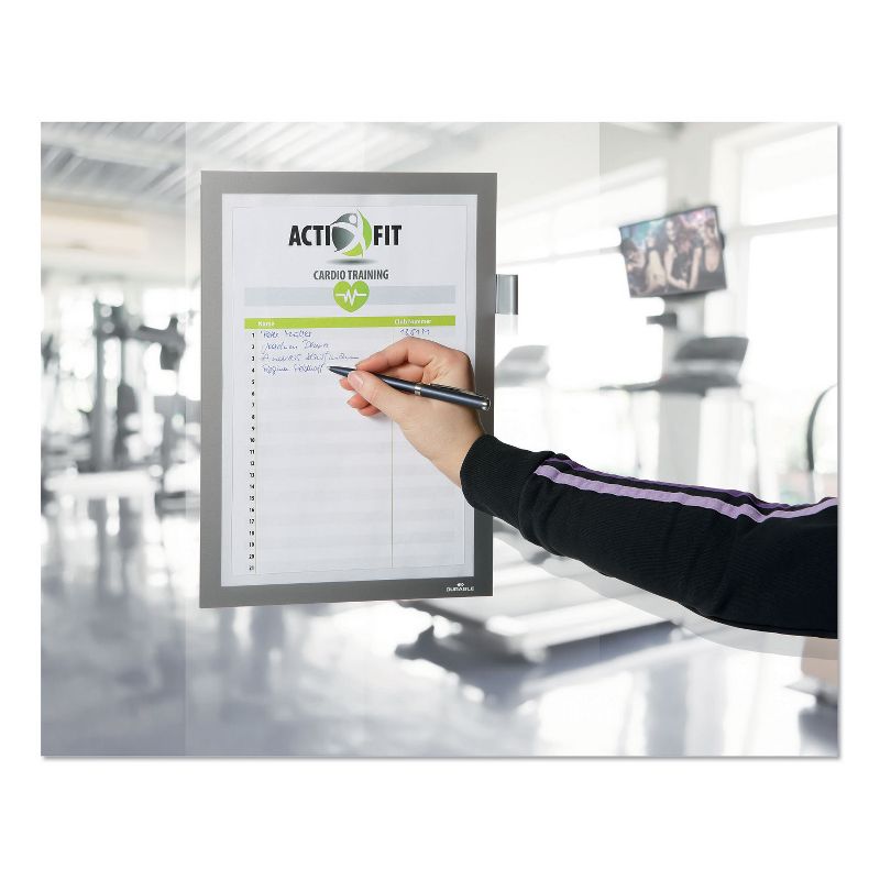 Durable DURAFRAME Note Sign Holder, 8 1/2" x 11", Silver Frame 477323
