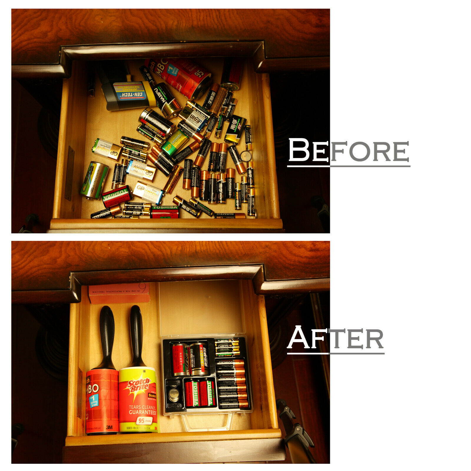 Battery Organizer Storage Case for AA AAA C D 9V Battery Container Holder Box