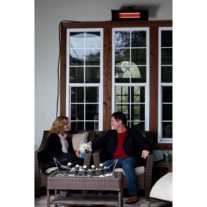 Black Steel Wall Mounted Infrared Patio Heater - Fire Sense