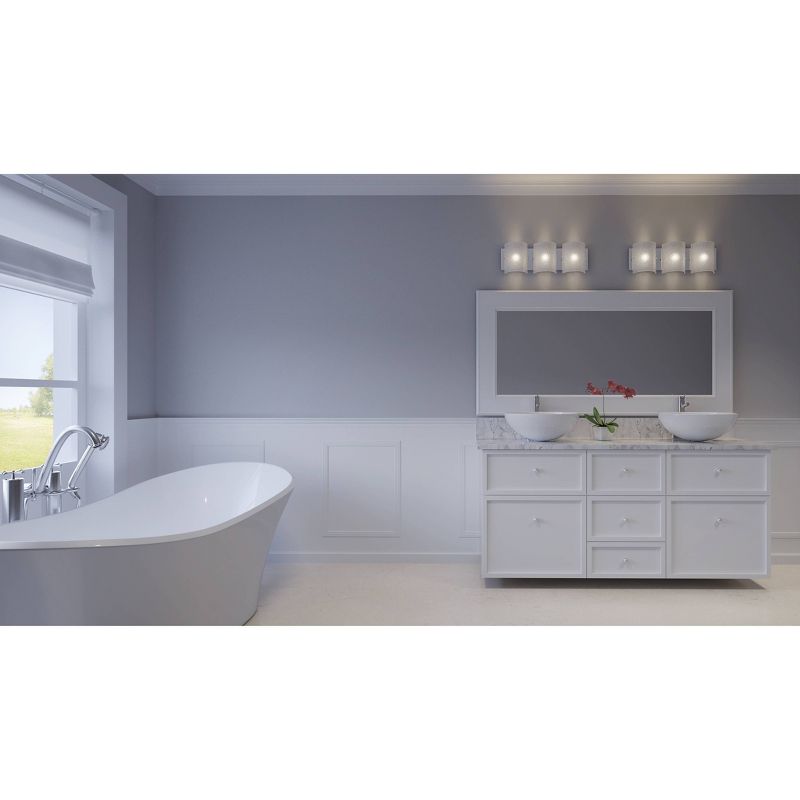 8" Brilliance 3 Light Bath Vanity Chrome Finish/Bright Ice Glass - Varaluz