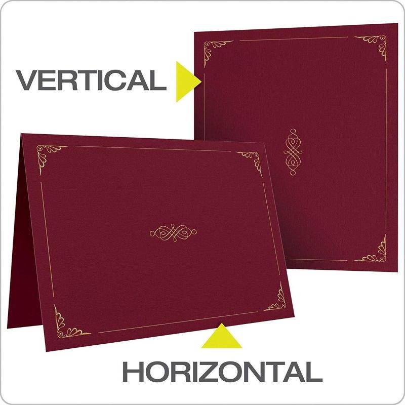 Oxford Certificate Holders, Letter Size, Burgundy, 5 per Pack5 (29900585BGD)