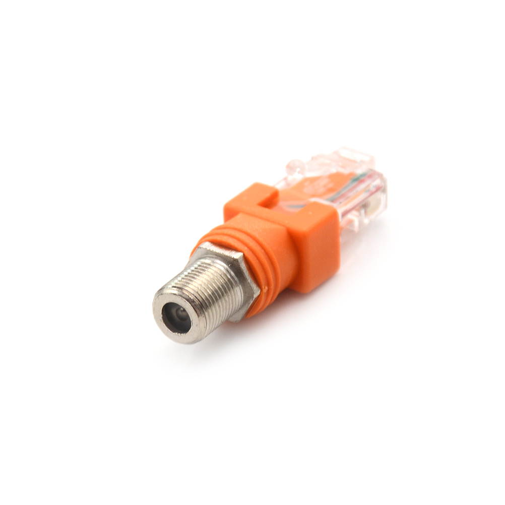 New F Female to RJ45 Male Coaxial Coax Barrel Coupler Adapter RJ45 to RF Connector