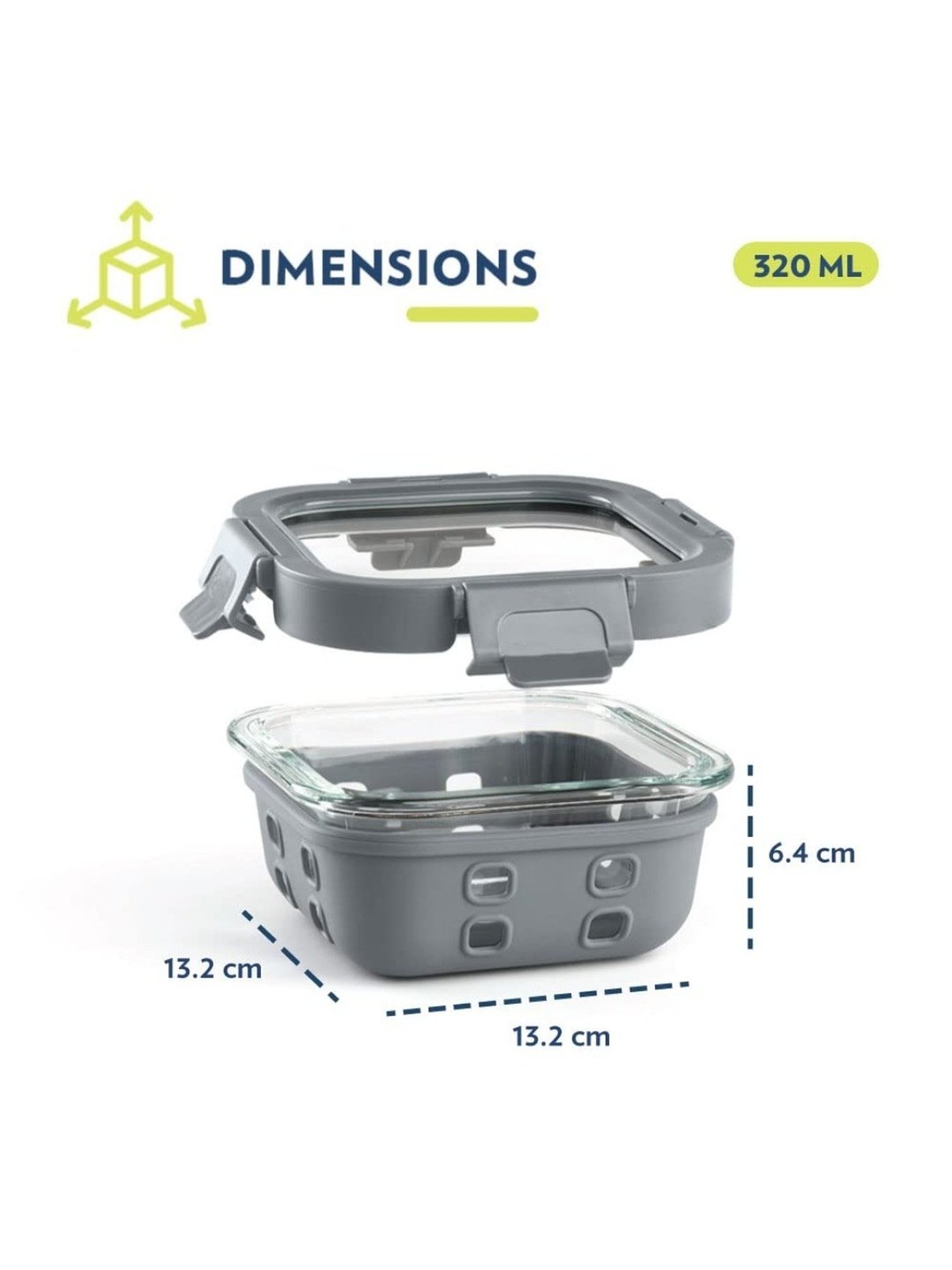 Borosil Transparent Glass Containers (320 ml)