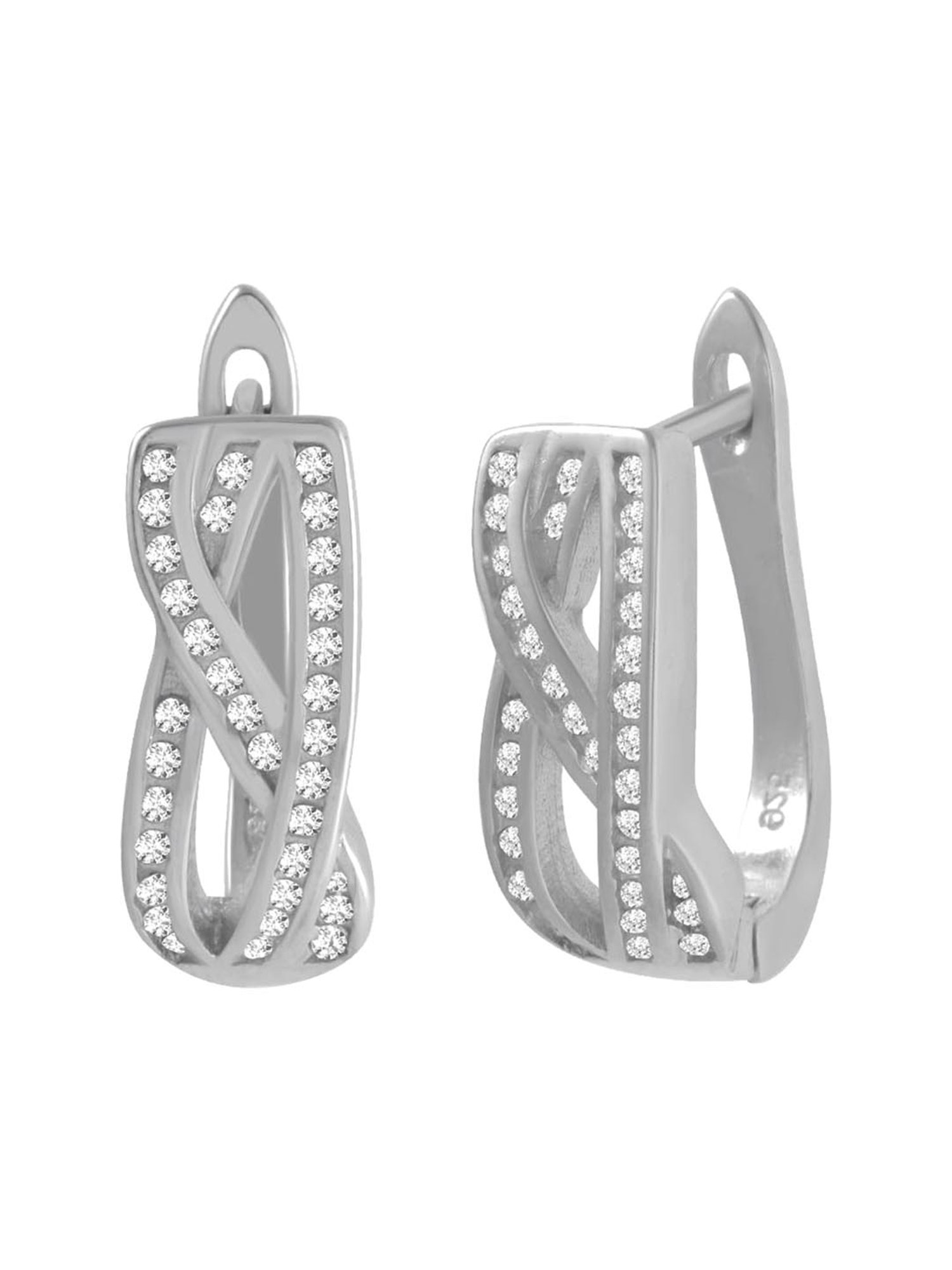 Rihi by P.C. Chandra Jewellers 92.5 Sterling Silver Hoop Earrings for Women & Girls