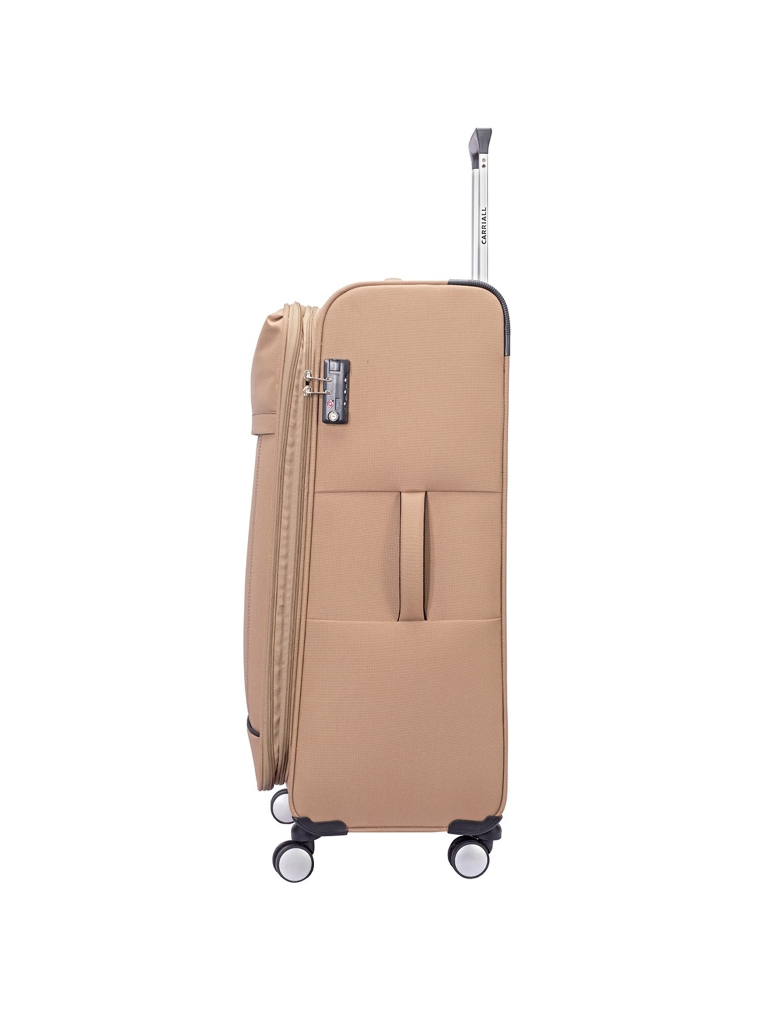 Carriall Beige 4 Wheel Large Soft Cabin Trolley Set of 2 - 79 cm