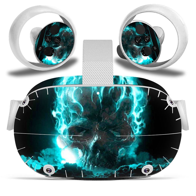 Amify Vinyl Skin Sticker for Oculus Quest 2 VR Headset Controller PVC Decals Cute Cartoon Wrap Cover for Oculus Quest 2 Accessories
