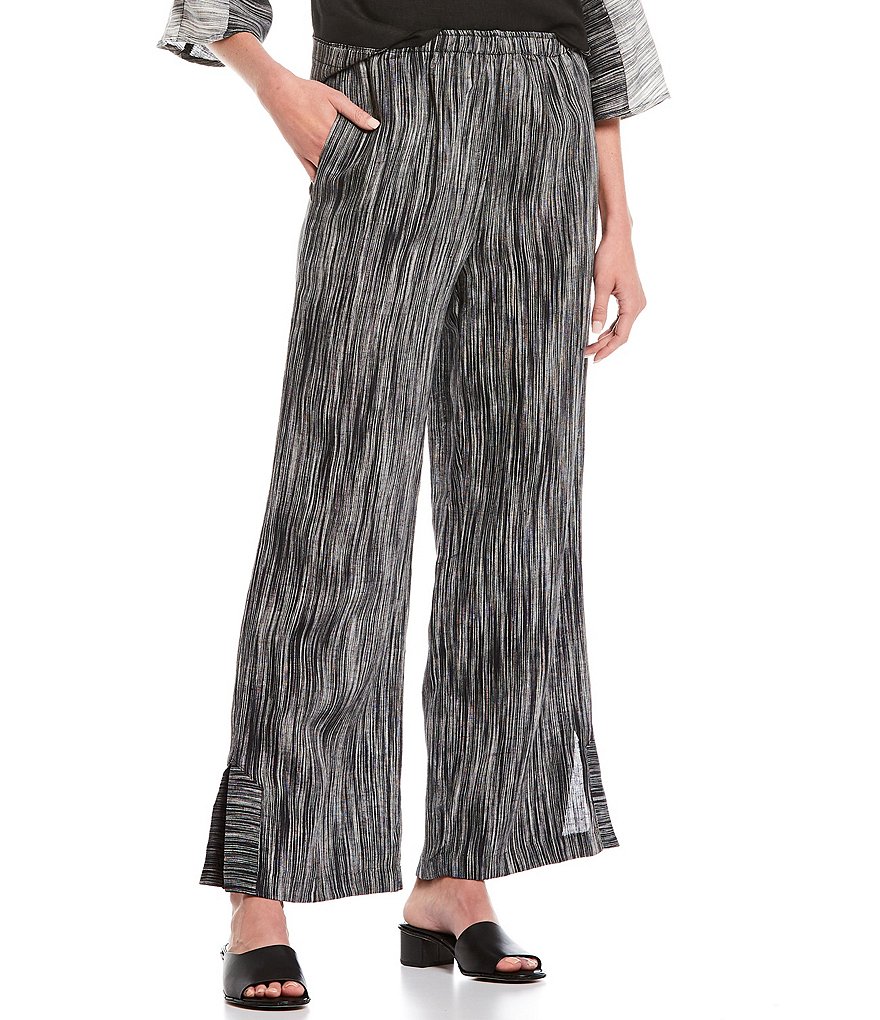 IC Collection Wide Leg With Side Slit Linen Pants