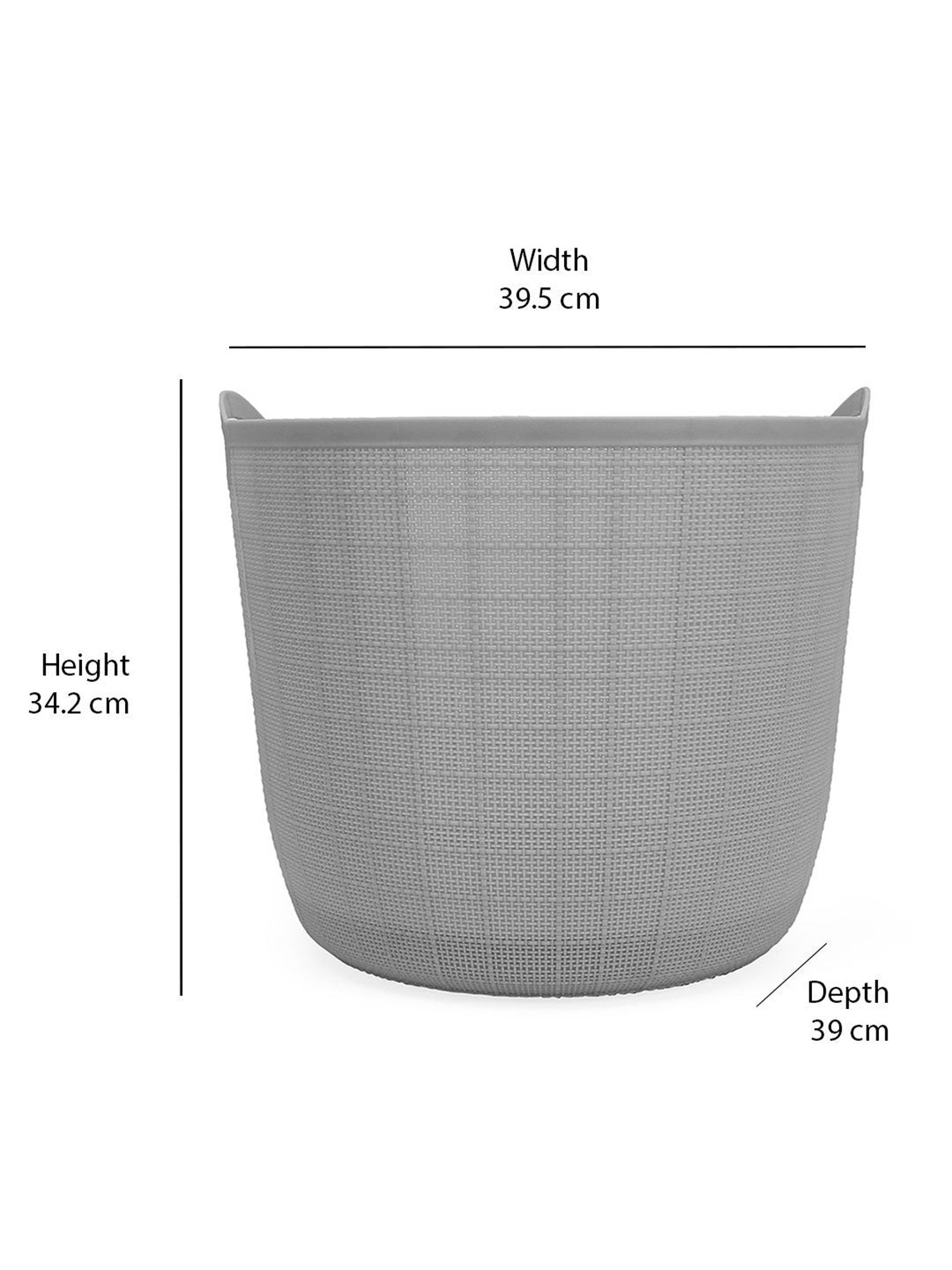 @home Nilkamal Grey Polypropylene Laundry Basket