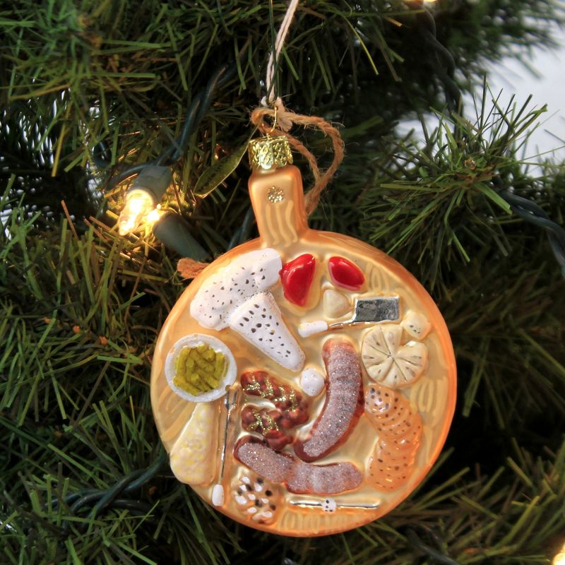 Holiday Ornament 4.0" Charcuterie Board Cheese Meat Fruit Knife  -  Tree Ornaments